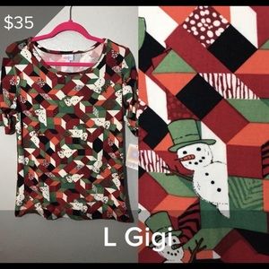 LulaRoe L Christmas Gigi. Never worn, with tags!
